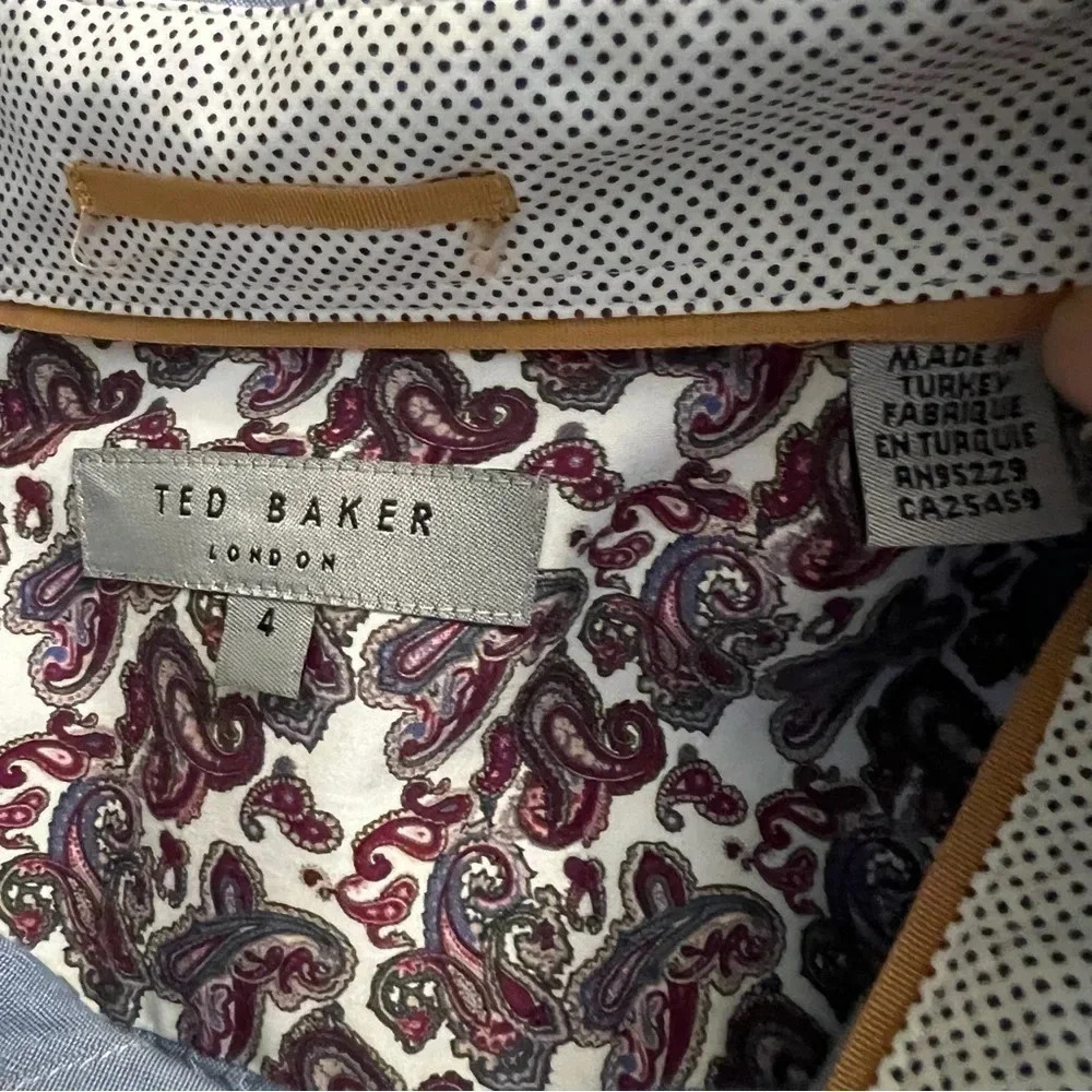 Ted Baker Chambray Blue Casual Button Front Shirt Men’s Size Large - Picture 6 of 10